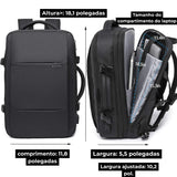 Mochila de viagem expansível ELAVIER com zíper oculto e alça para mala
