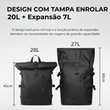 Vista interna da mochila Dash ELAVIER com divisórias organizadas