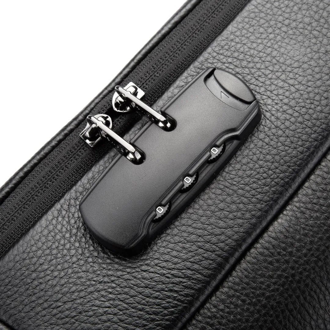 Mochila executiva Saboteur preta com design clássico e funcional