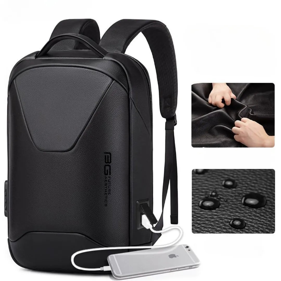Mochila executiva Saboteur preta com design clássico e funcional