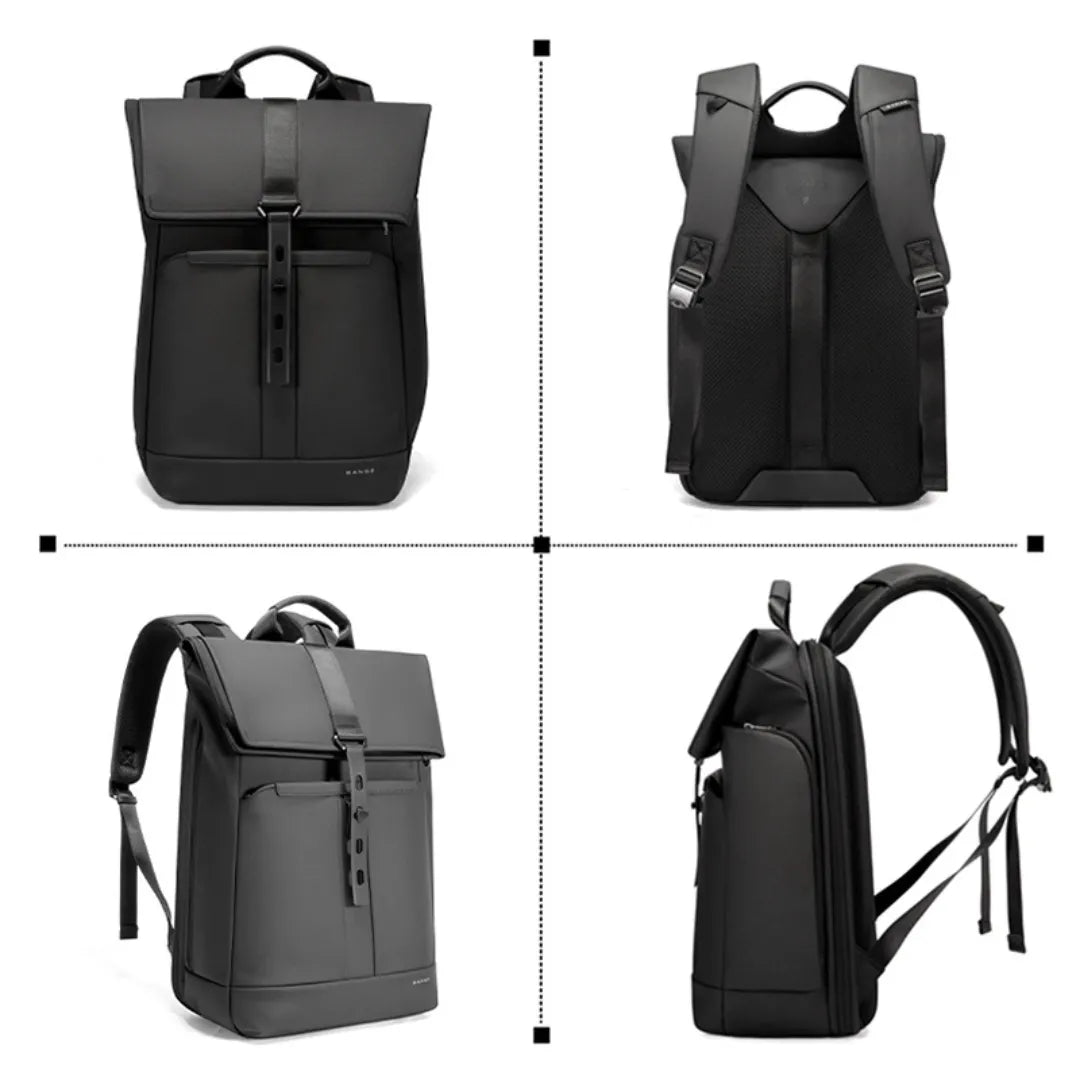 Mochila de couro legítimo Velocity ELAVIER com alça de ombro arqueada