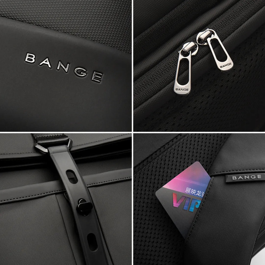 Mochila de couro legítimo Velocity ELAVIER com alça de ombro arqueada