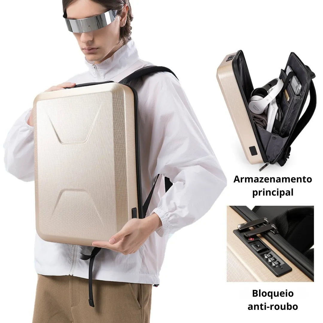 Mochila ELAVIER com PVC e acabamento em policarbonato impermeável