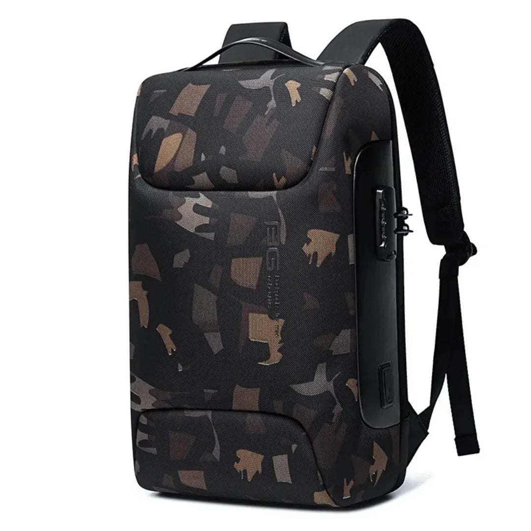 Mochila executiva Quantum Echo ELAVIER de couro para notebook 15.6"
