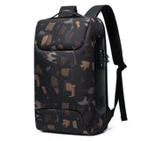 Mochila executiva Quantum Echo ELAVIER de couro para notebook 15.6"