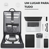Detalhe do zíper YKK e design moderno da mochila Eclipse ELAVIER