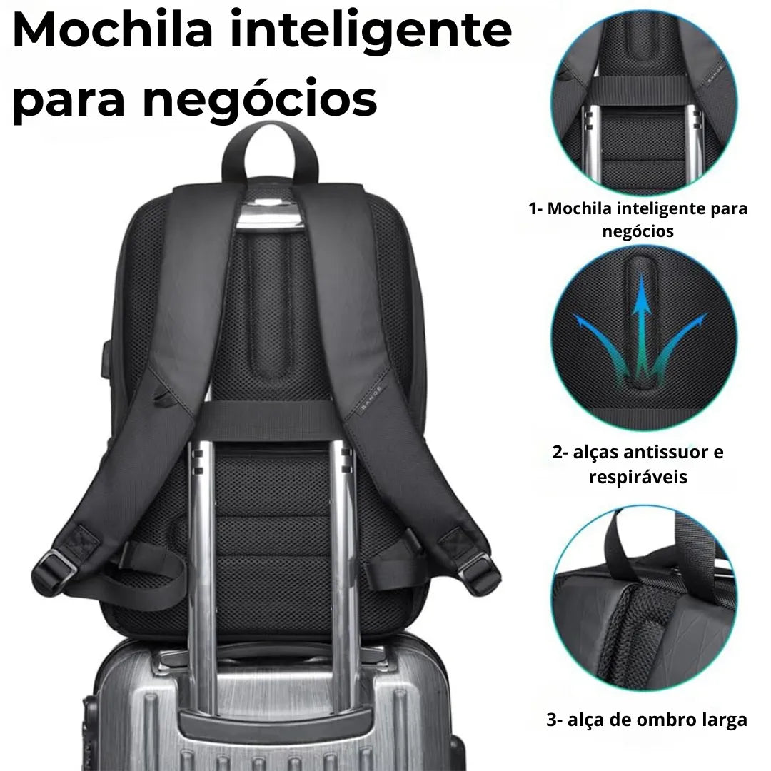 Mochila ELAVIER com zíper YKK, compartimento para notebook 15.6"