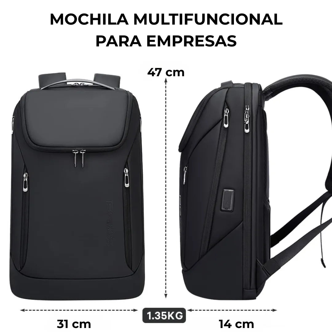 Mochila executiva Vanguard ELAVIER com porta USB e abertura 180°
