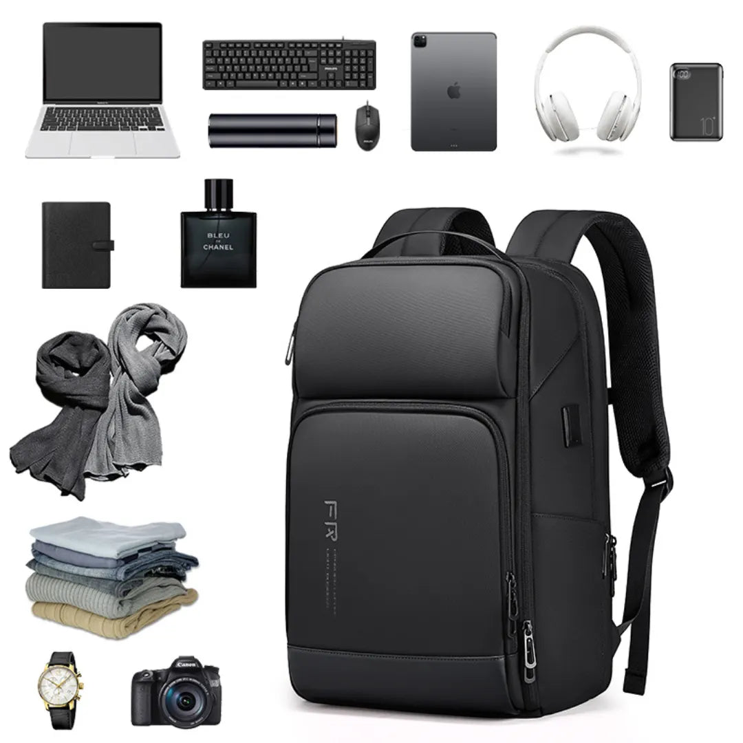 Mochila ELAVIER com design expansível, zíper antifurto e alça removível