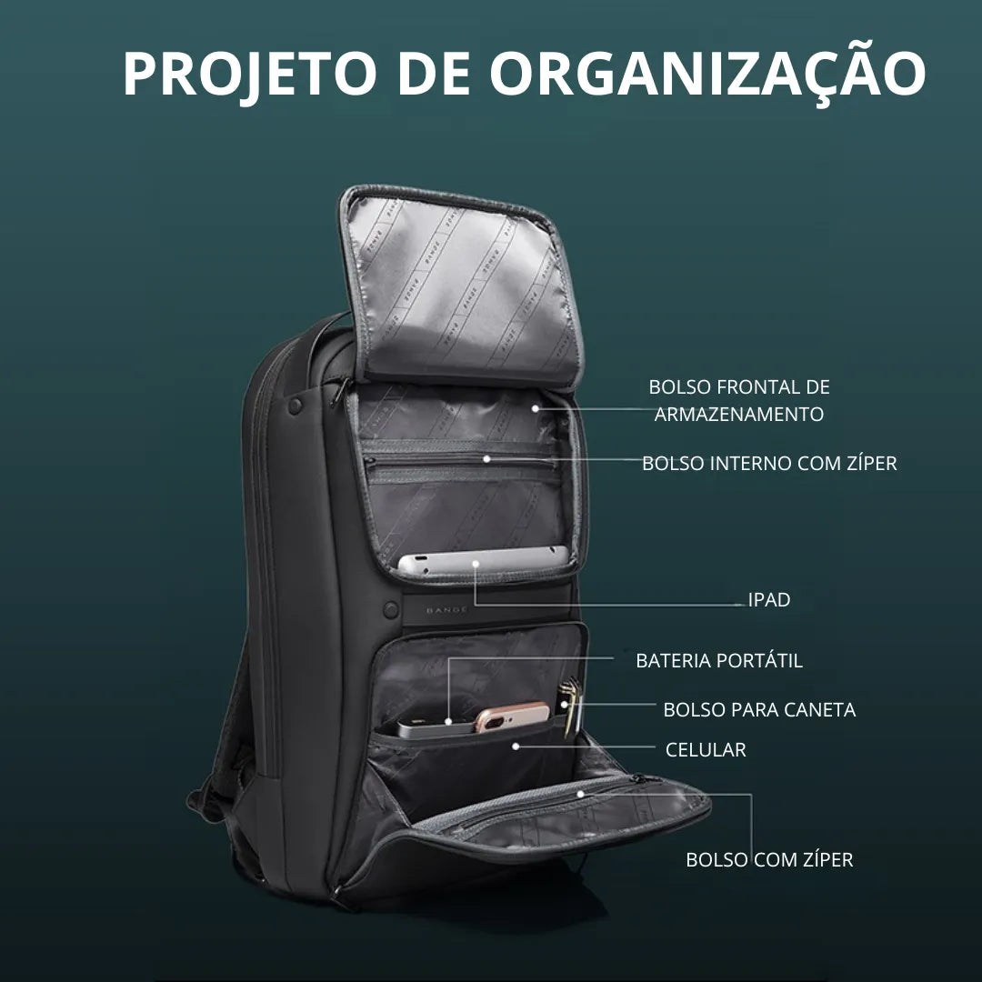Mochila executiva ELAVIER para notebook 15.6" com porta USB