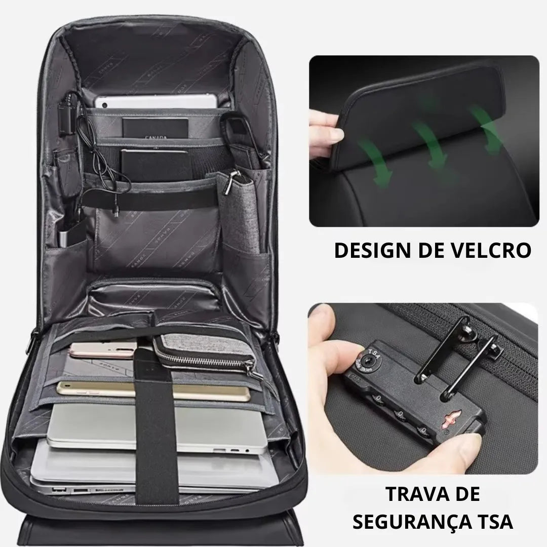 Mochila Zephyr ELAVIER com bolsos EDC e compartimento para laptop