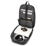 Vista lateral da mochila Vortex ELAVIER com alças ergonômicas curvas