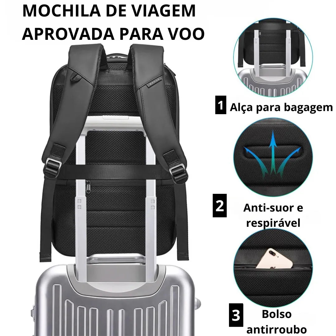 Mochila executiva ELAVIER Ember ideal para viagens e uso diário