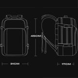 Vista interna da mochila impermeável ELAVIER Beek com bolsos