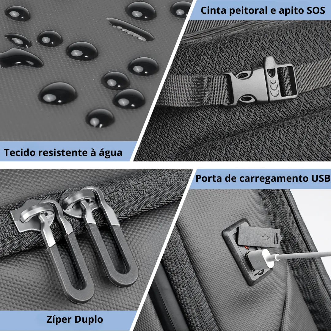 Mochila para notebook 17.3" Halo ELAVIER com porta USB e apito SOS