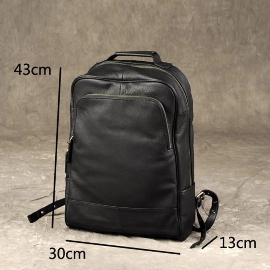Mochila de couro ELAVIER Rusk com design executivo e elegante