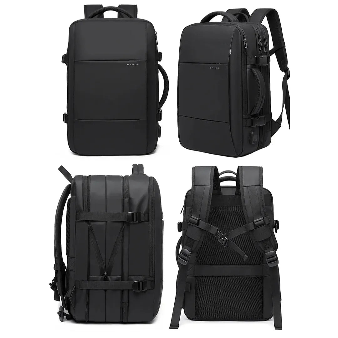 Mochila de viagem expansível ELAVIER com zíper oculto e alça para mala
