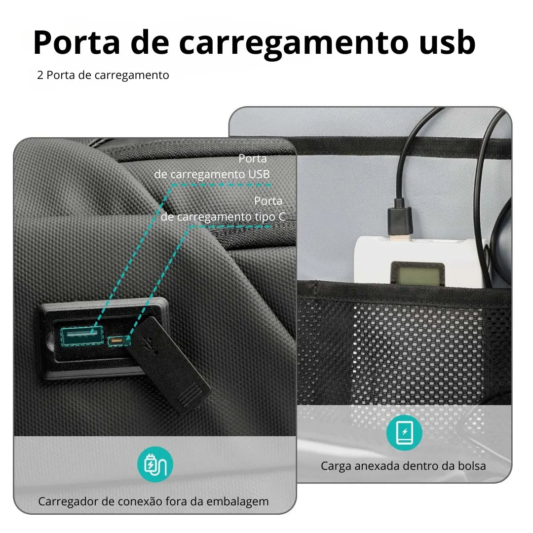 Mochila de viagem ELAVIER HK impermeável com compartimento acolchoado