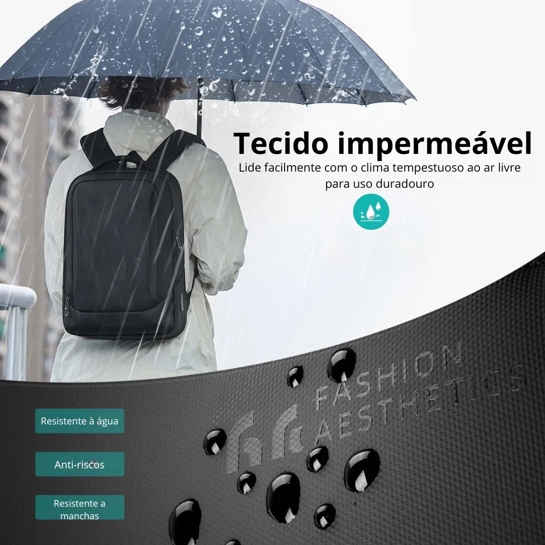 Mochila leve para notebook com alça ergonômica e proteção contra chuva