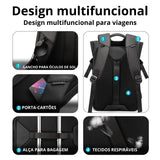 Detalhe do interior da mochila ELAVIER com suporte para laptop