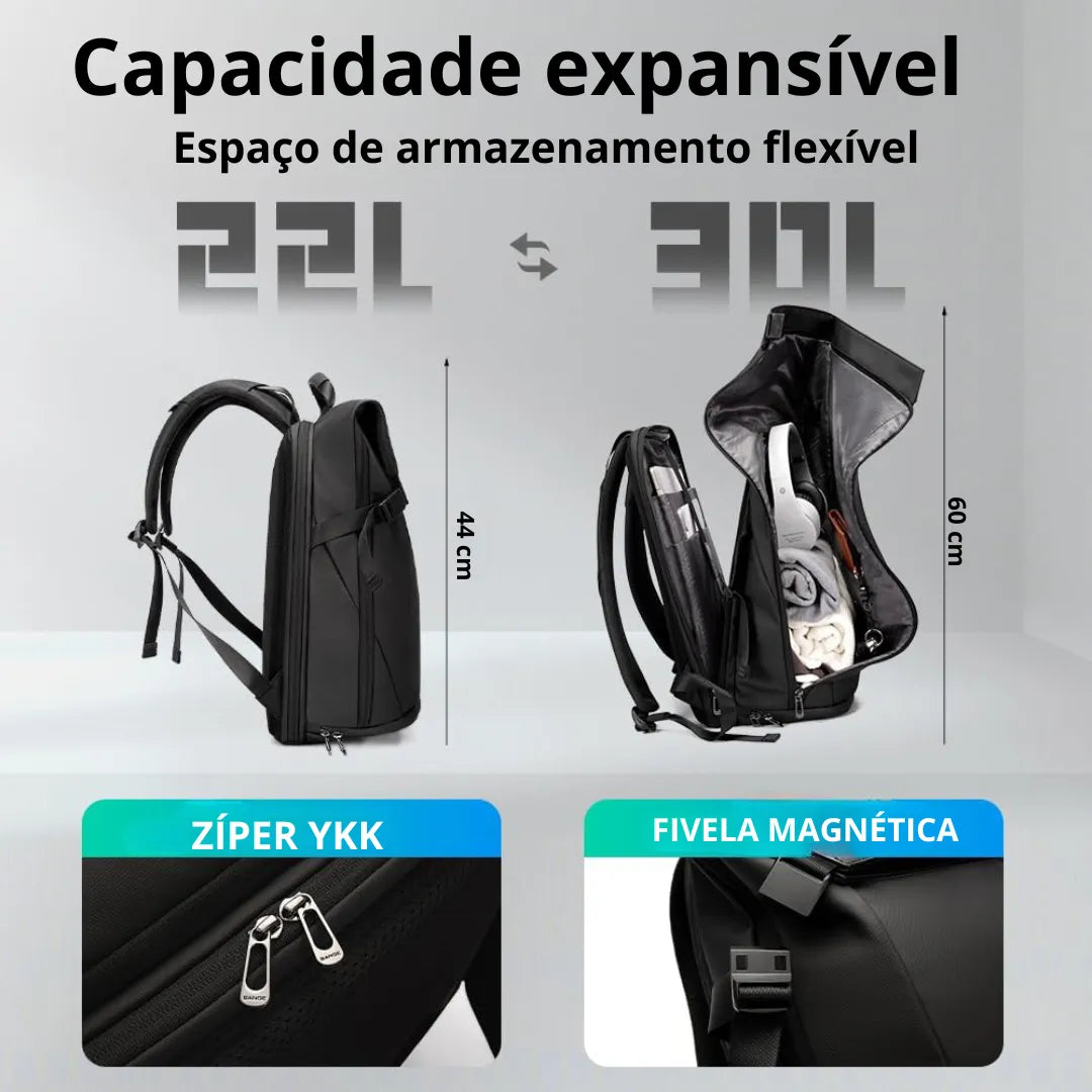 Mochila ELAVIER para executivos com forro em poliéster e zíper
