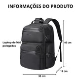 Detalhe da mochila de viagem ELAVIER com bolsos e zíper antifurto
